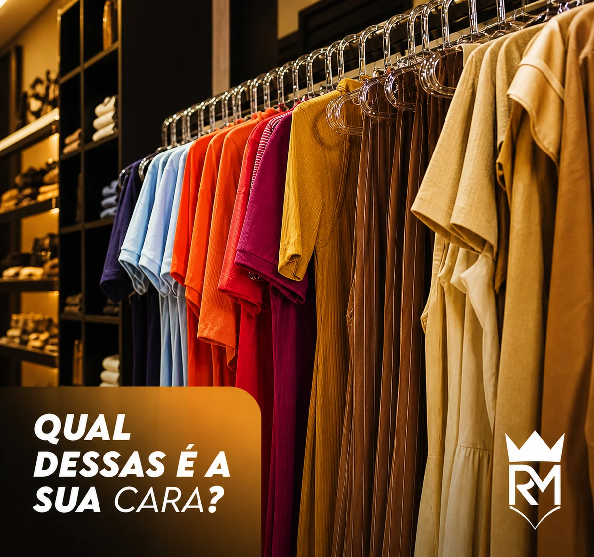 Roupas coloridas da coleção RM